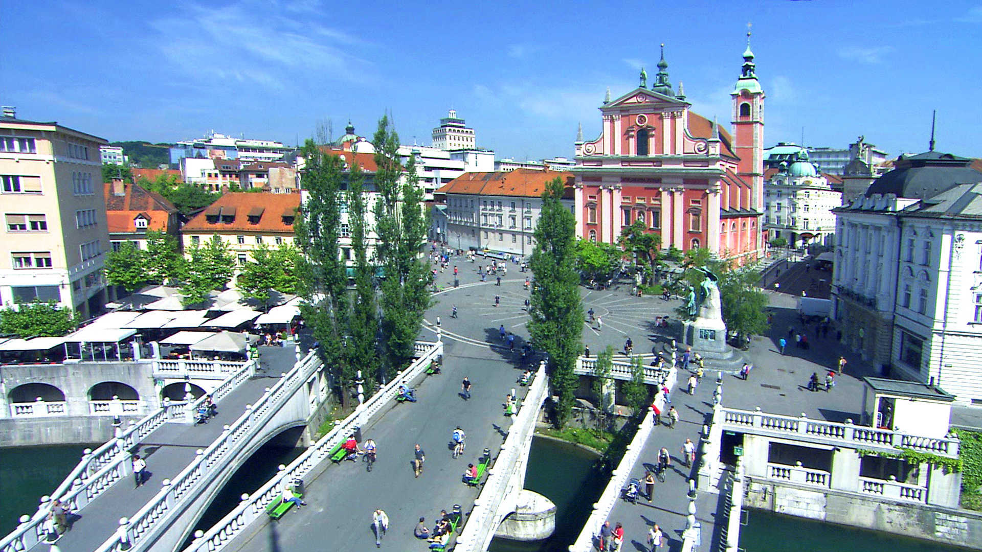 The Triple Bridge in Ljubljana, Slovenia